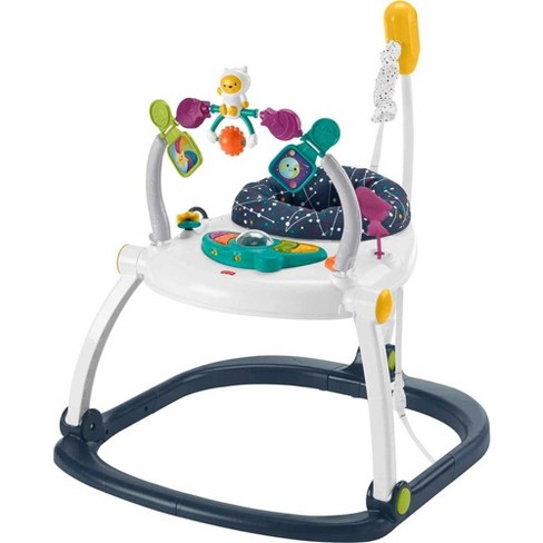 Fisher price Baby Bouncer Spacesaver Jumperoo Activity Center With Lights Sounds And Folding Frame Astro Kitty Target