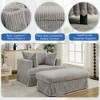 LOVSON 47.7'' Oversized Corduroy Recliner with Ottoman, Comfortable Padded Upholstered Chair with Footstool, Oversized, Removable Ottoman, Light Gray - 2 of 4