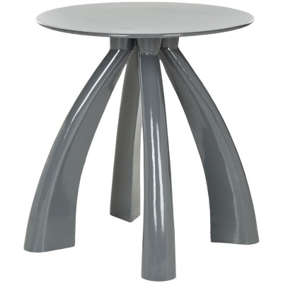 Warm Grey Iron Sculptural Accent Stool