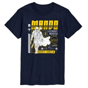 Men's - Star Wars - The Mandalorian Mando Dark Digital Short Sleeve Graphic T-Shirt - 1 of 4