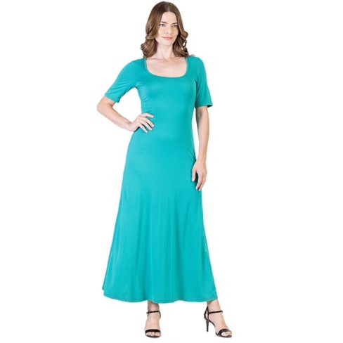 24seven Comfort Apparel Womens Casual Maxi Dress-JADE-S