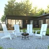 Emma and Oliver Harmon Set of 4 Harmon Modern All-Weather White Poly Resin Adirondack Rocking Chairs with a Wood Burning Fire Pit for Outdoor Use - 2 of 4
