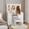 Vanity Desk with Mirror and LED Lights, White Makeup Vanity with 7 Drawers and a Power Strip - 4 of 4