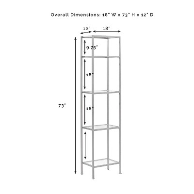 Sleek Aimee Narrow Oil-Rubbed Bronze Etagere with Tempered Glass Shelves
