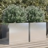 vidaXL Stainless Steel Planters - Rectangular Garden/Patio Plant Containers, Silver, 16.5"x15.7"x15.4", Set of 2, Outdoor/Indoor - 2 of 4