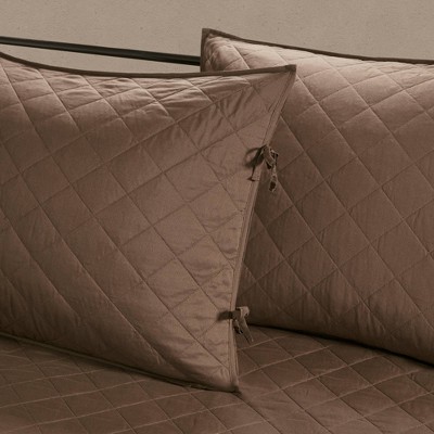 Brown Faux Suede Reversible Daybed Cover Set with Shams
