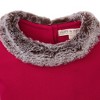 Hope & Henry Girls' Fit and Flare Ponte Dress with Faux Fur, Toddler - 2 of 4