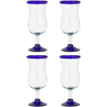 Falaq Set of 6 Wine Glasses, Hammered Blue - Yahoo Shopping