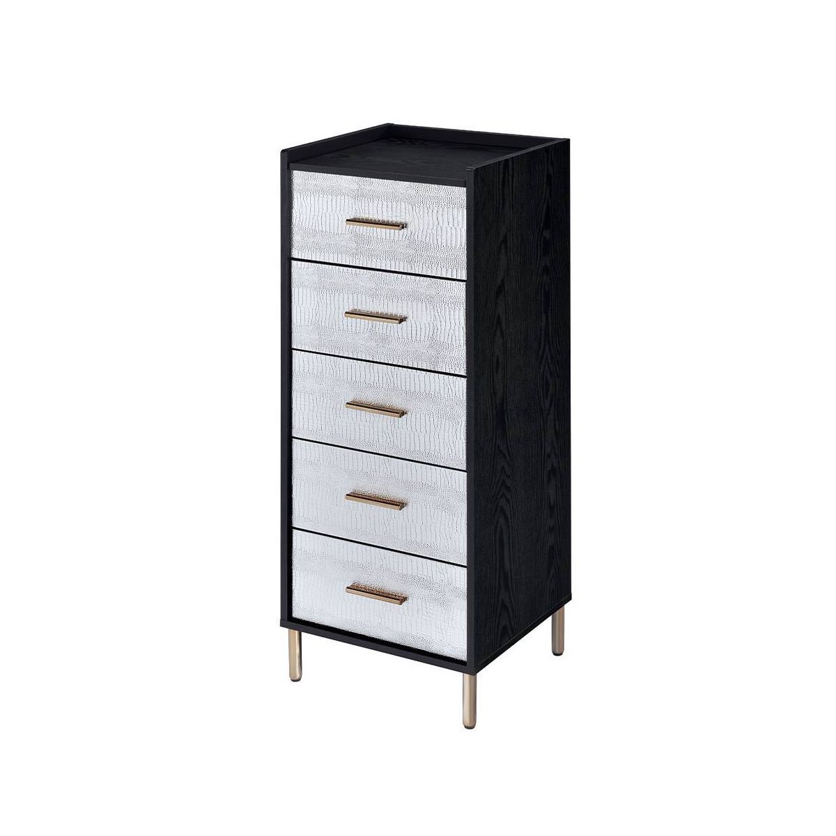 Myles 17" Armoires - Acme Furniture: Metal Frame, 5-Door Jewelry Storage, No Assembly Required