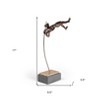 HomeRoots 17" Bronze Resin Pole Vaulting Man Tabletop Sculpture - 3 of 4