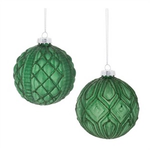 Glitter Frosted Glass Ball Ornament (Set of 12) - 1 of 4