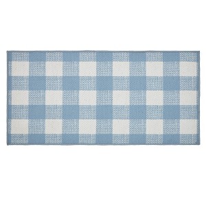 Annie Buffalo Check Blue Polyester Rug Rect 17x36 VHC Brands - 1 of 4