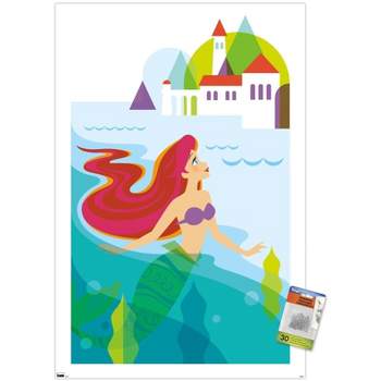 Trends International Disney The Little Mermaid - Ariel with Castle Unframed Wall Poster Prints