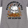 Girls' - Peanuts - Happiness Is A Pile Of Leaves Graphic Short Sleeve Fleece Dress - 2 of 4