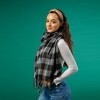 Design Imports Denver Plaid Fringe Scarf - Black & Gray - 3 of 4