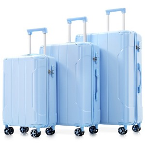Whisen 3-Piece ABS Hardshell Luggage Suitcase Set with Double Spinner Wheels and Corner Protectors(20"/24"/28") - 1 of 4