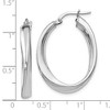 Black Bow Jewelry 4mm Polished Oval Twist Hoop Earrings in Sterling Silver, 26mm (1 in) - 4 of 4
