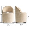 Set of 4 Chenille Dining Chairs with Casters, Upholstered Barrel Chairs, Rolling Seats for Kitchen or Round Dining Table-Maison Boucle - 4 of 4