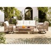 4 Piece Rattan Garden Furniture Sets,Outdoor Wicker Couch,Rattan Outdoor Sectional Sofa Set with Swivel Chairs and Sponge Cushions-Coolbibila - 3 of 4