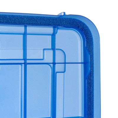 Set of 4 Clear Blue 44 Quart Stackable Storage Bins