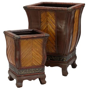 Nearly Natural Decorative Wood Planters (Set of 2) - 1 of 1