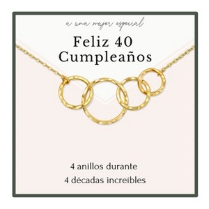 HOPE LOVE SHINE Feliz 40th cumpleaños 40th Birthday Necklace Gift – Spanish Card With Message in Español - 1 of 4