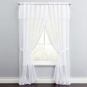 BrylaneHome BH Studio Sheer Voile 5 Piece One-Rod Curtain Set - 1 of 4