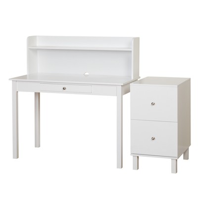 white desk with hutch target