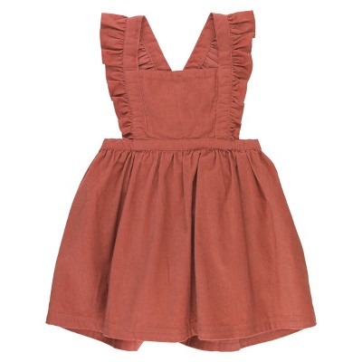 Image of RuffleButts Toddler Girls Corduroy Cross-Back Jumper Dress