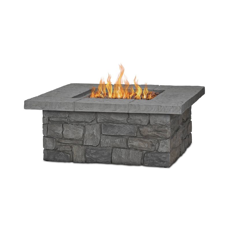 Sedona Square Fire Pit with NG Conversion Gray - Real Flame, 1 of 10