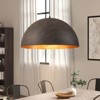 Rennnsan Therryn 19" W 1 - Light Gold Foiled Distressed Metal Modern Dimmable Oversize Flush Mount in Dark Brown - 2 of 4