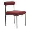 Dining Chair 31.1"H Red & Bronze – Shearling-Style Upholstered Seat with Bronze Steel Frame by Zuo Modern - 3 of 4