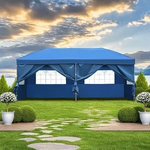 Infurnic Canopies and Gazebos, Instant Setup Shade for Camping, Parties or Outdoor Events, Easy to Set Up and Take Down, Blue, 230.4"*116.4"*111.6" - 1 of 4