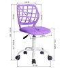 FurnitureR Desk Chair, Adjustable Computer Task Chair Office Chairs with Plastic Backrest and Padded Seat Cushion, Swivel Chair with Wheels, Purple - 2 of 4