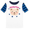 Sleepy Bear Youth Girls Blue & Black Striped Short Sleeve Shirt & Sleep Pants Set - 2 of 4