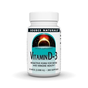 Vitamin D3 2000 IU by Source Naturals, Inc.  -  200 Softgel - 1 of 3