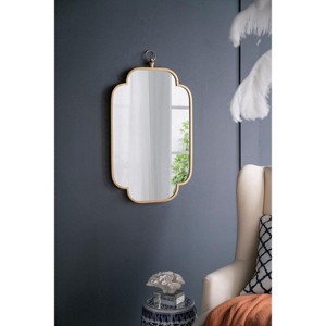 Vynxaria 19.7" x 36" Champagne Gold Decorative Wall Mirror with Notched Edges - 1 of 4