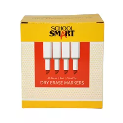 School Smart Dry Erase Tank Style Marker, Chisel Tip, Red, pk of 48