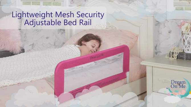 Dream On Me Lightweight Mesh Security Adjustable Bed Rail In Black, 2 of 8, play video
