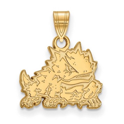 Black Bow Jewelry 14k Yellow Gold Texas Christian Horned Frogs NCAA Small Pendant