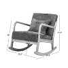 Nordlys Solid Wood and Fabric Rocking Chair Countryside Style Living Room - 4 of 4
