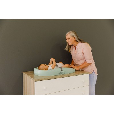Hemlock Green Ergonomic Foam Baby Changing Pad with Safety Belt