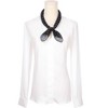 INSPIRE CHIC Women Polka Dots Cotton Linen Retro Solid Color Plain Square Neck Scarves 1Pc - 2 of 4