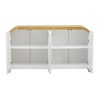 Vynxaria 4-Door Cabinet - Curved Corners, Wavy Door Panels & Adjustable Shelves, for Study/Living Room/Entrance,White - 4 of 4