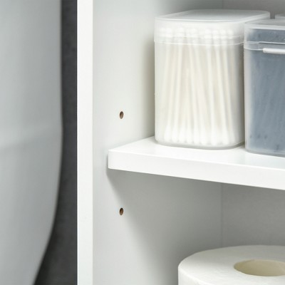 White MDF Over-the-Toilet Bathroom Cabinet with Adjustable Shelves