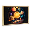 Stupell Industries Round Cosmic Solar System Floating Frame Canvas Art - 2 of 4