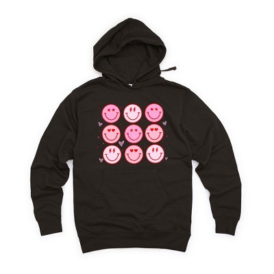 Simply Sage Market Women's Graphic Hoodie Valentine Smiley Face Chart