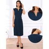Allegra K Women's Sleeveless Casual V Neck Button Pleated Midi Dress - 2 of 4