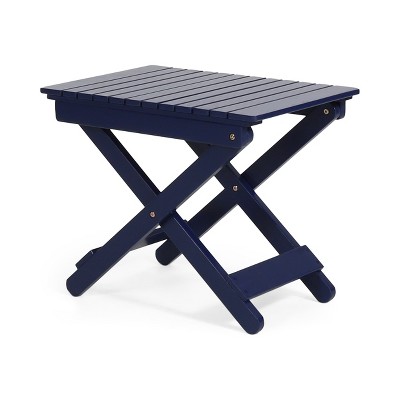 Vynxaria Folding Tables - Outdoor Wooden Side Table in Navy Blue