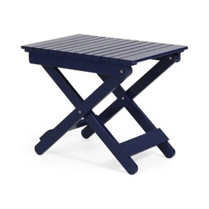 Vynxaria Folding Tables - Outdoor Wooden Side Table in Navy Blue - 1 of 4